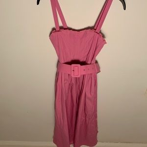 ZARA pink Midaxi Dress With Waistbelt